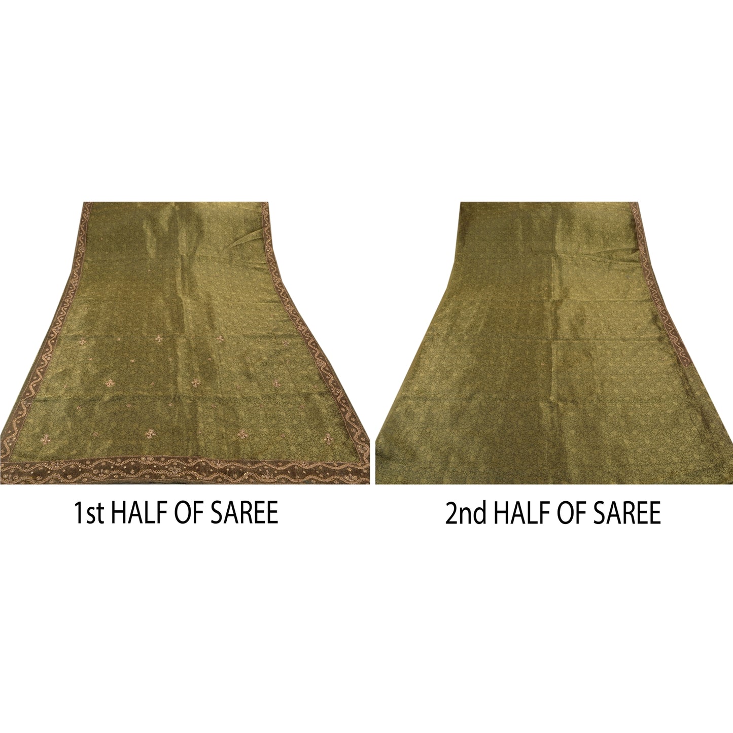 Sanskriti Vintage Indian Saree Tissue Hand Beaded Woven Sustainable Fabric Cultural Premium Sari