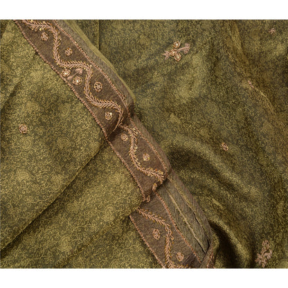 Sanskriti Vintage Indian Saree Tissue Hand Beaded Woven Sustainable Fabric Cultural Premium Sari