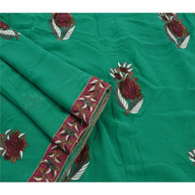 Load image into Gallery viewer, Sanskriti Vintage Saree Blend Georgette Hand Beaded Fabric Ethnic Green Premium Sari
