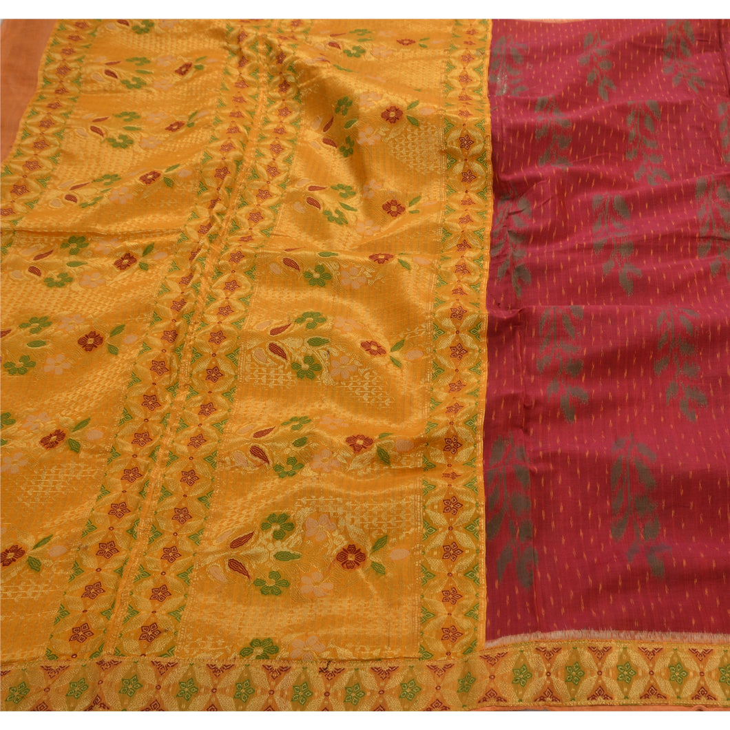 Sanskriti Antique Vintage Indian Saree Blend Cotton Woven Fabric Premium Sari