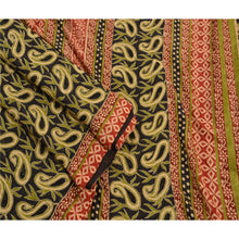 Load image into Gallery viewer, Sanskriti Vintage Indian Saree Art Silk Black Embroidered Fabric Premium Sari
