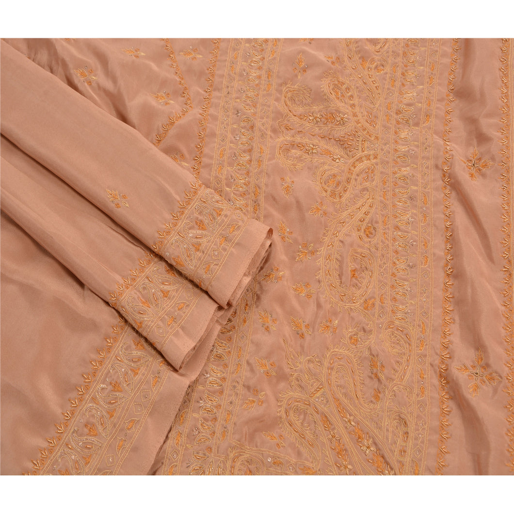 Indian Saree Art Silk Hand Beaded Fabric Premium Ethnic Sari