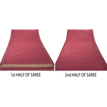 Load image into Gallery viewer, Sanskriti Vintage Pink Indian Saree Art Silk Hand Beaded Craft Fabric Premium Sari
