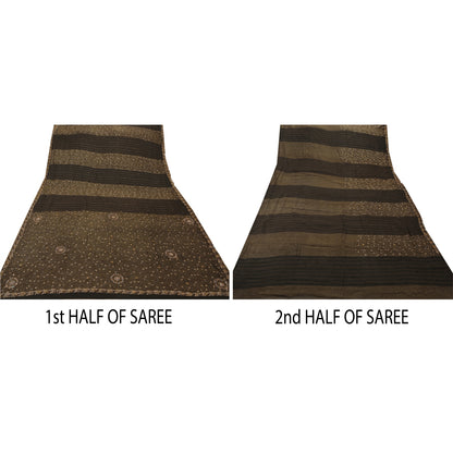 Sanskriti Vintage Antique Vintage Saree Georgette Hand Embroidery Woven Craft Sustainable Fabric Premium Sari