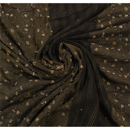 Sanskriti Vintage Antique Vintage Saree Georgette Hand Embroidery Woven Craft Sustainable Fabric Premium Sari