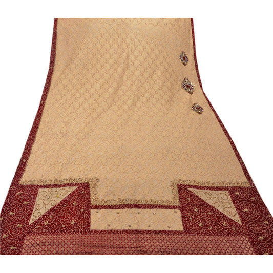 sanskriti Vintage Saree Net Saree Hand Embroidery Woven Pre Stitched Lehenga Sari