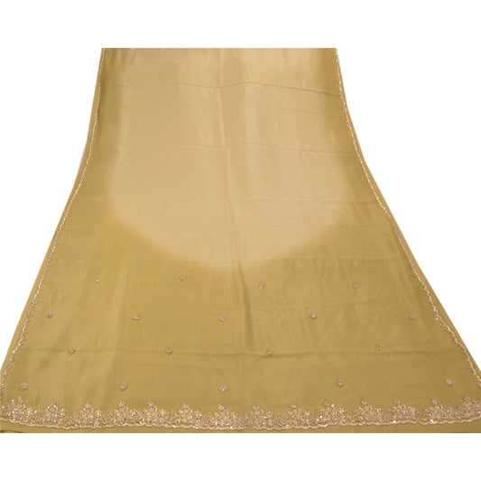 Sanskriti Vintage Antique Saree Georgette Hand Embroidery Sustainable Fabric Premium Sari