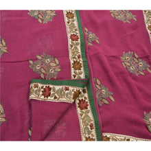 Load image into Gallery viewer, Sanskriti Vintage Saree Blend Georgette Hand Embroidery Pink Fabric Premium Sari
