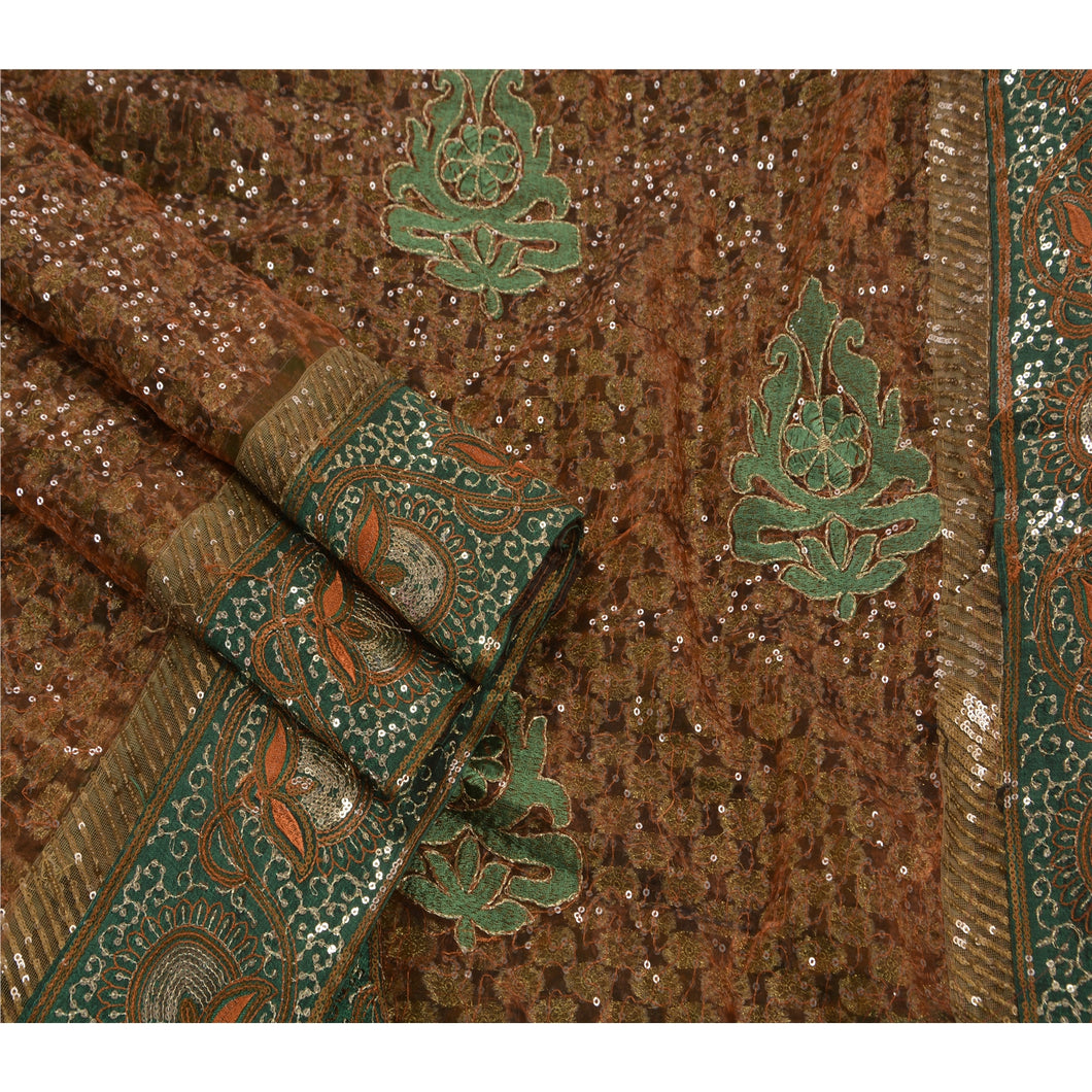 Sanskriti Antique Vintage Saree Cotton Embroidery Woven Fabric Premium Sari