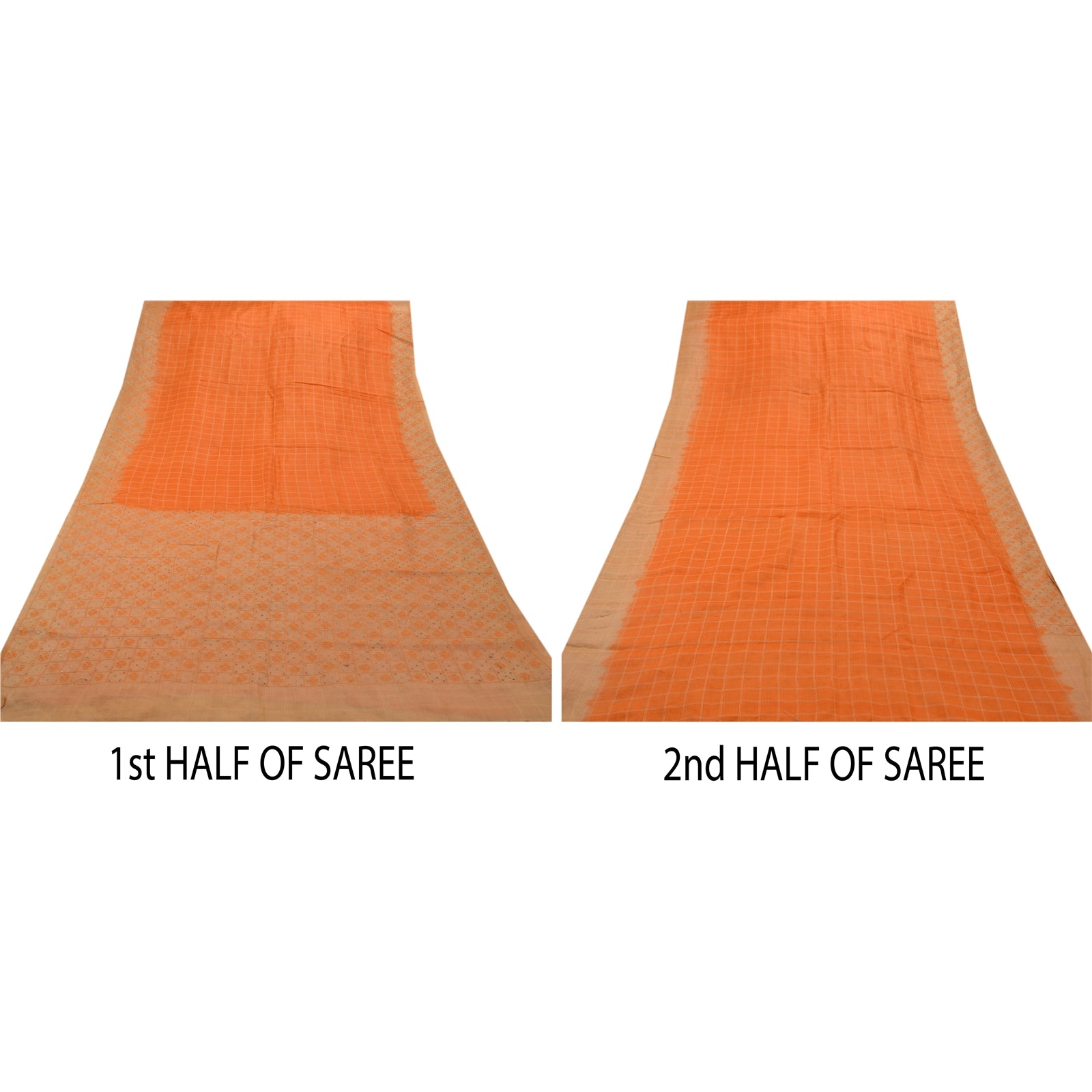 Sanskriti Vintage Antique Saree 100% Pure Silk Hand Embroidery Craft Sustainable Fabric Sari