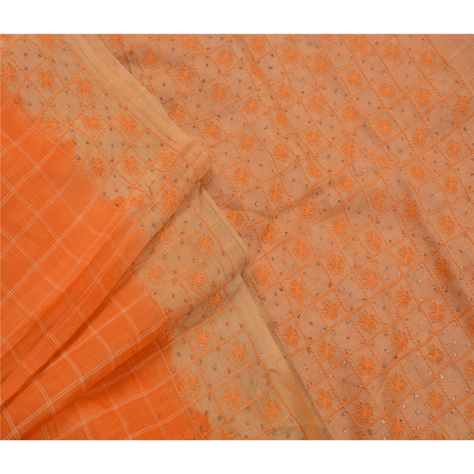 Sanskriti Vintage Antique Saree 100% Pure Silk Hand Embroidery Craft Sustainable Fabric Sari