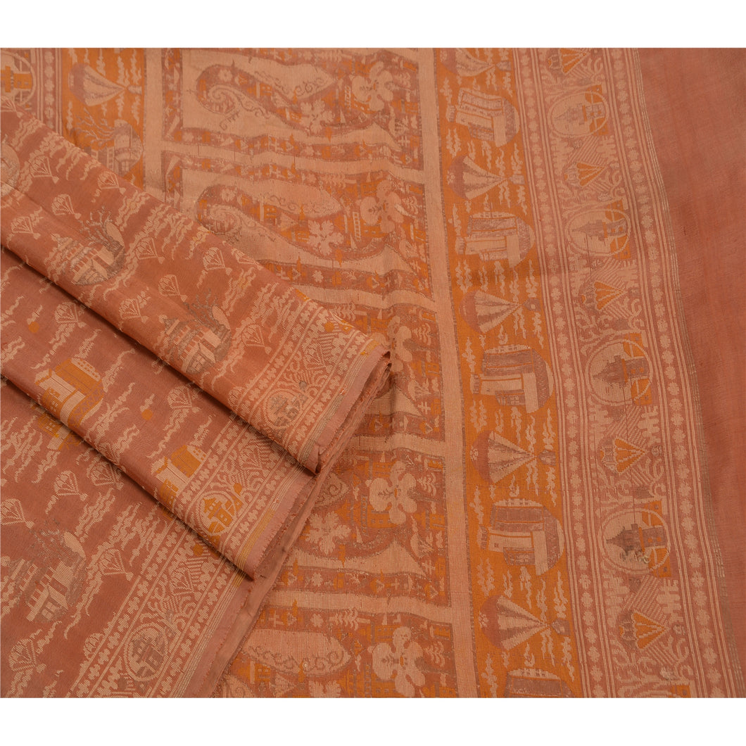 Indian Saree 100% Pure Silk Woven Craft Fabric Premium Sari