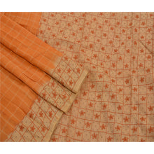 Load image into Gallery viewer, Indian Saree 100% Pure Silk Hand Embroidered Peach Fabric Sari
