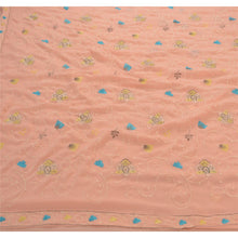 Load image into Gallery viewer, Sanskriti Vintage Indian Saree Georgette Embroidered Peach Fabric Premium Sari
