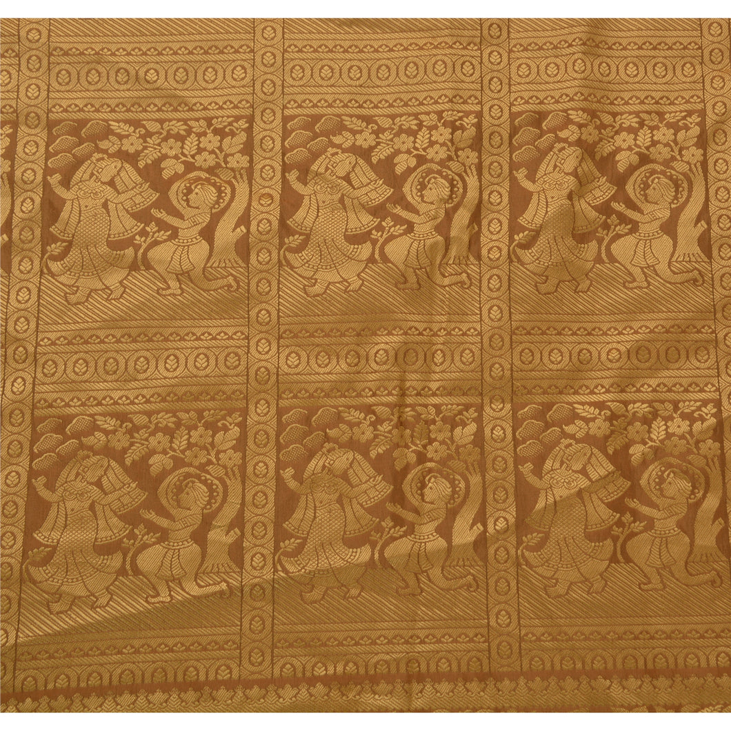 Indian Saree Silk Blend Woven Fabric Premium Baluchari Sari