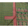 Sanskriti Vintage Indian Saree Art Silk Painted Green Craft Sustainable Fabric Premium Sari