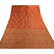 Load image into Gallery viewer, Indian Saree 100% Pure Silk Woven Orange Craft Fabric Sari

