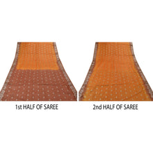Load image into Gallery viewer, Indian Saree 100% Pure Silk Woven Craft Fabric Orange Sari
