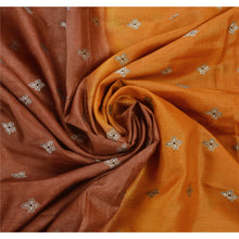 Load image into Gallery viewer, Indian Saree 100% Pure Silk Woven Craft Fabric Orange Sari
