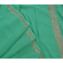 Load image into Gallery viewer, Sanskriti Vintage Indian Saree Georgette Embroidery Green Fabric Premium Sari
