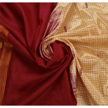 Load image into Gallery viewer, Sanskriti Antique Vintage Indian Cream Saree Art Silk Woven Craft Fabric Premium Sari
