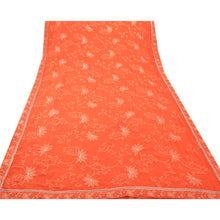 Load image into Gallery viewer, Sanskriti Vintage Peach Indian Saree Georgette Embroidered Peach Fabric Premium Sari
