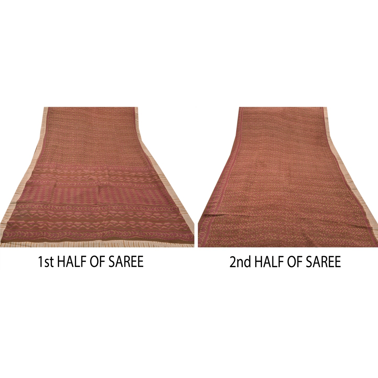 Sanskriti Vintage Saree 100% Pure Georgette Silk Embroidered Craft Sustainable Fabric Premium Sari