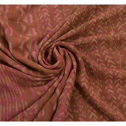 Sanskriti Vintage Saree 100% Pure Georgette Silk Embroidered Craft Sustainable Fabric Premium Sari