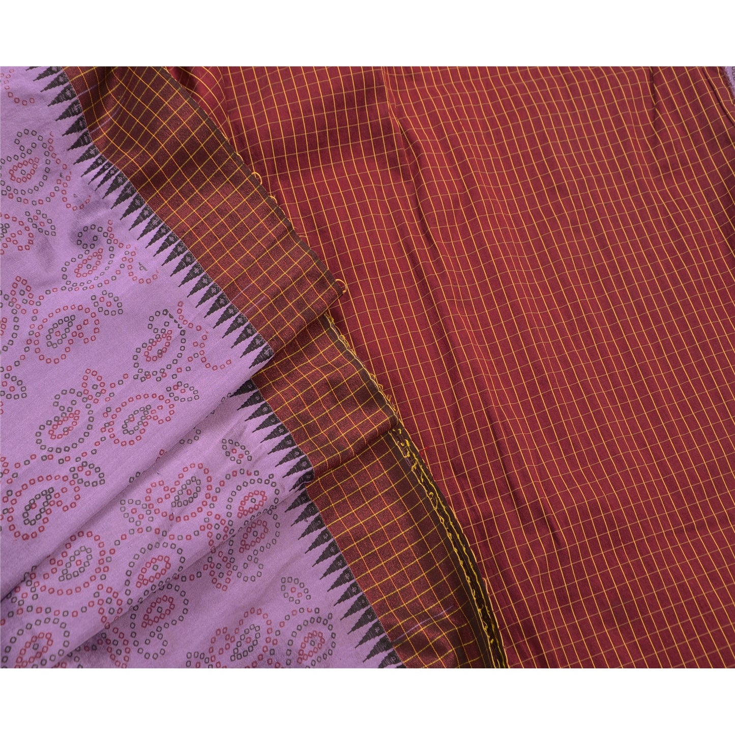 Санскритское винтажное фиолетовое сари индийская старинная вышивка тканая устойчивая ткань премиум окрашенное хлопковое сари