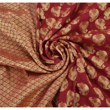 Load image into Gallery viewer, Dark Red Saree Art Silk Woven Craft Fabric Premium Sari
