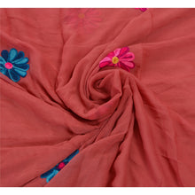 Load image into Gallery viewer, Sanskriti Vintage Pink Saree Blend Georgette Hand Embroidery Craft Fabric Premium Sari
