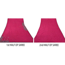 Load image into Gallery viewer, Sanskriti Vintage Pink Saree Pure Crepe Silk Hand Beaded Woven Craft Fabric Premium Sari
