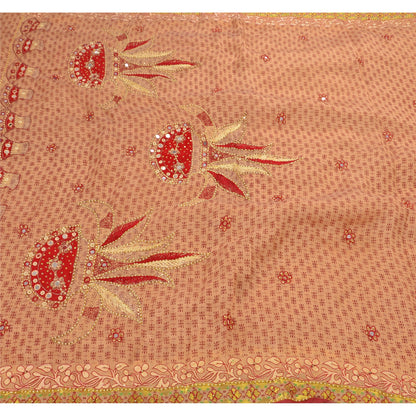 Sanskriti Vintage Saree Blended Silk Hand Beaded Craft Sustainable Fabric Premium Sari
