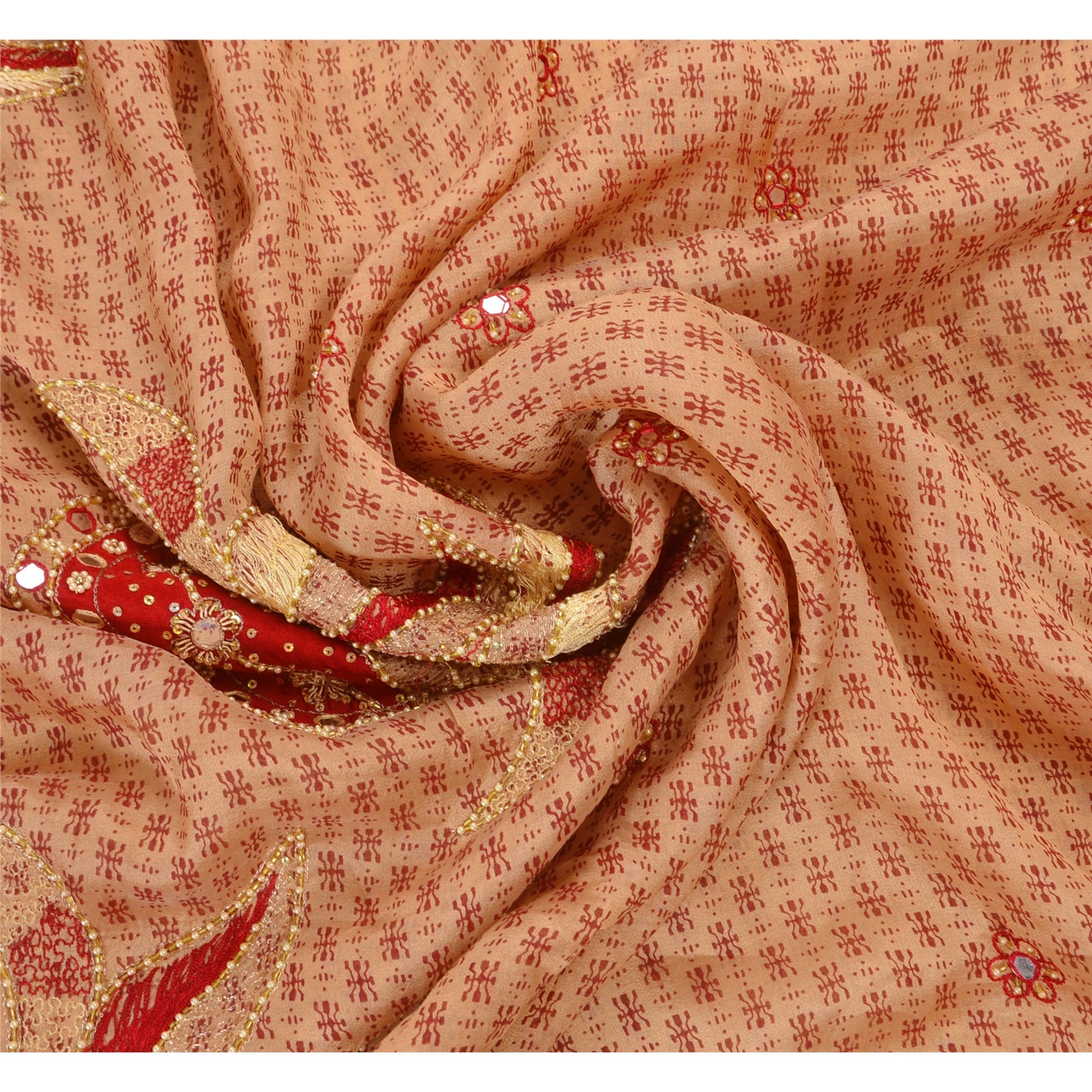 Sanskriti Vintage Saree Blended Silk Hand Beaded Craft Sustainable Fabric Premium Sari