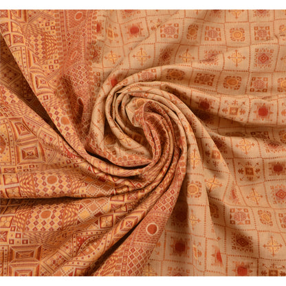 Sanskriti Vintage Antique Indian Saree 100% Pure Silk Woven Sustainable Fabric Premium Sari