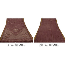 Load image into Gallery viewer, Brown Saree Art Silk Hand Beaded Premium Fabric Cultural Sari
