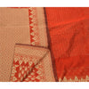 Sanskriti Vintage Red Saree Art Silk woven Sustainable Fabric Premium Cultural Sari