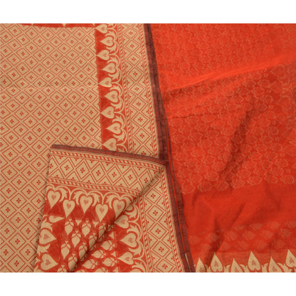 Sanskriti Vintage Red Saree Art Silk woven Sustainable Fabric Premium Cultural Sari