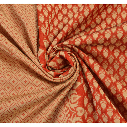 Sanskriti Vintage Red Saree Art Silk woven Sustainable Fabric Premium Cultural Sari
