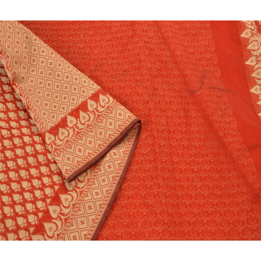 Sanskriti Vintage Red Saree Art Silk woven Sustainable Fabric Premium Cultural Sari