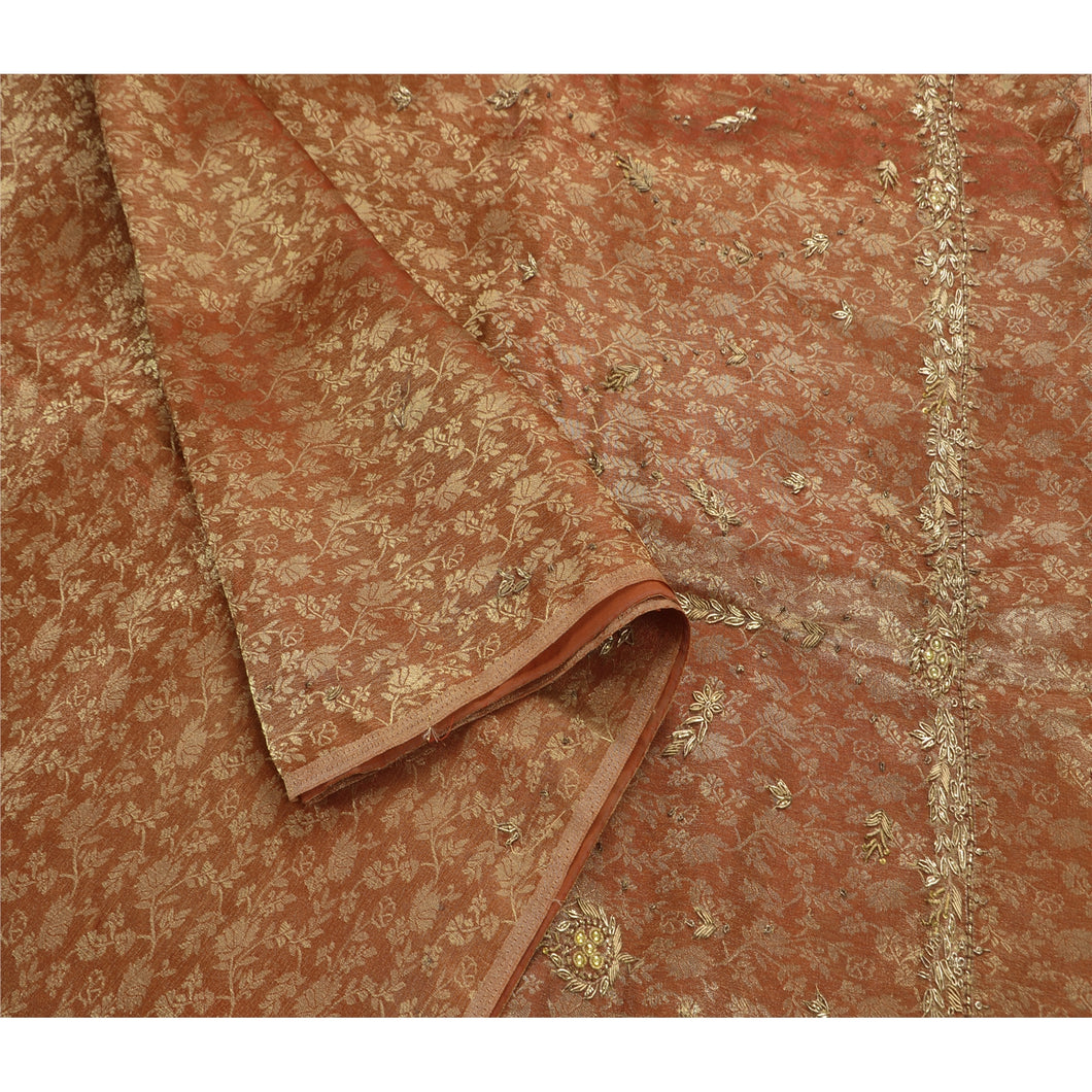 Indian Saree Tissue Hand Embroidery Craft Fabric Premium Sari
