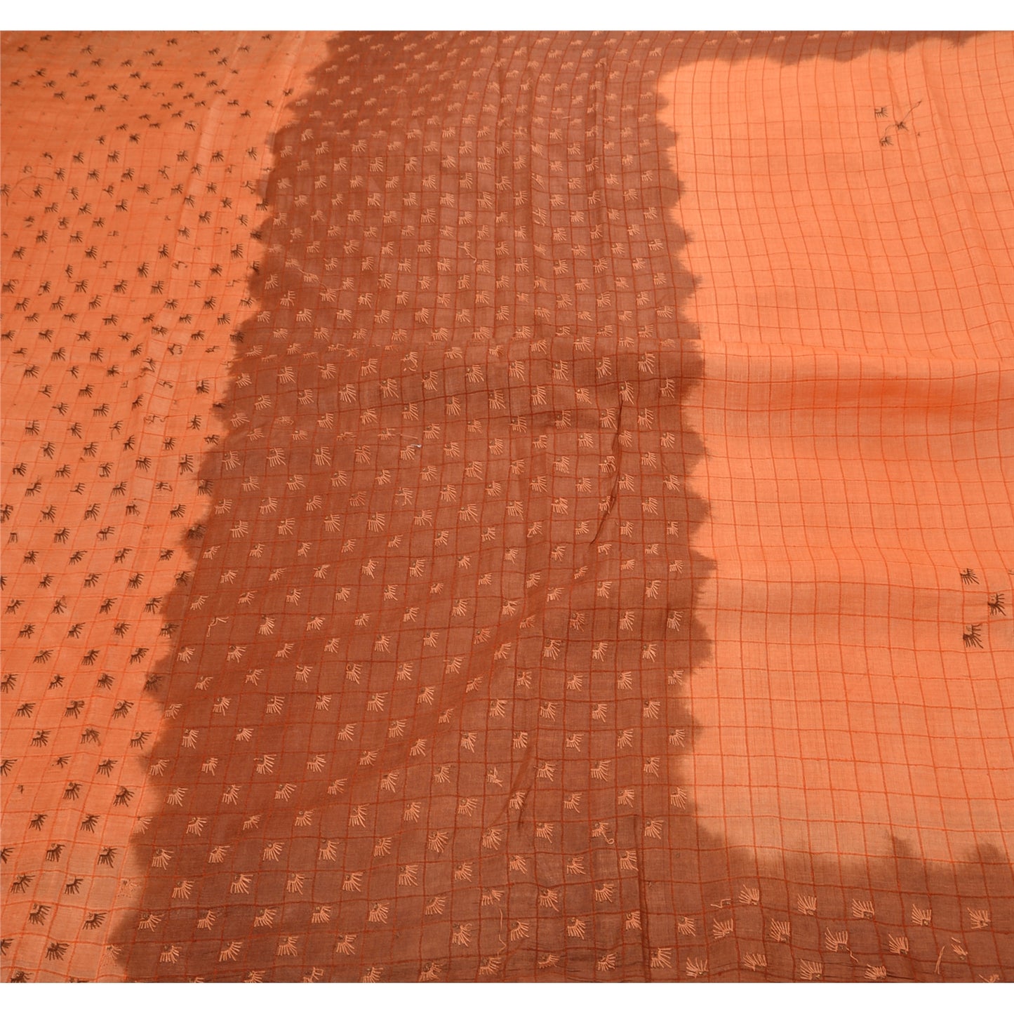 Sanskriti Vintage Saree 100% Pure Silk Hand Embroidery Sustainable Fabric Sari