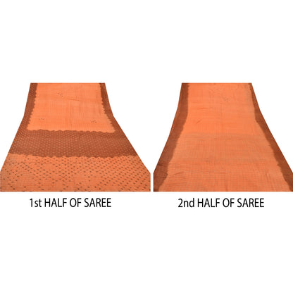 Sanskriti Vintage Saree 100% Pure Silk Hand Embroidery Sustainable Fabric Sari