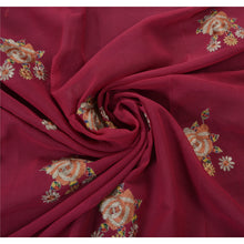 Load image into Gallery viewer, Sanskriti Vintage Saree 100% Pure Georgette Silk Fabric Hand Embroidery Blue Sari
