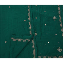 Load image into Gallery viewer, Sanskriti Vintage Indian Saree Georgette Hand Beaded Green Fabric Premium Sari
