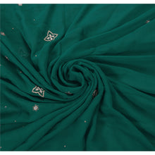 Load image into Gallery viewer, Sanskriti Vintage Indian Saree Georgette Hand Beaded Green Fabric Premium Sari
