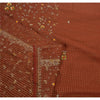 Sanskriti Vintage Antique Saree Georgette Hand Embroidery Sustainable Fabric Premium Sari