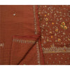 Sanskriti Vintage Antique Saree Georgette Hand Embroidery Sustainable Fabric Premium Sari