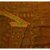 Sanskriti Vintage Antique Saree 100% Pure Silk Hand Embroidery Sustainable Fabric Sari