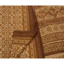 Load image into Gallery viewer, Sanskriti Antique Vintage Saree Cotton Hand Embroidery Fabric Premium Sari Cream
